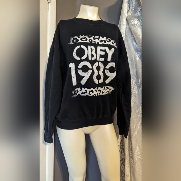 Rare obey brand 1989 vintage sweatshirt cozy rebel shirt large xl oversized punk - Picture 2 of 5